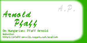 arnold pfaff business card